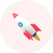 White and red rocket